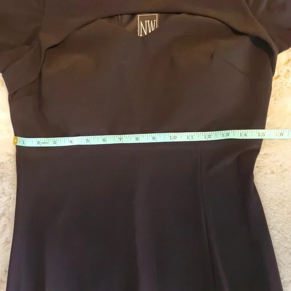 NW Nightway Side Slit Long Black Formal Prom Dress Size 10 - Picture 8 of 8